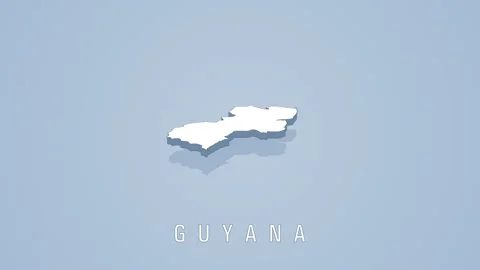 Guyana country 3d map rotating animation Stock Footage 328317530