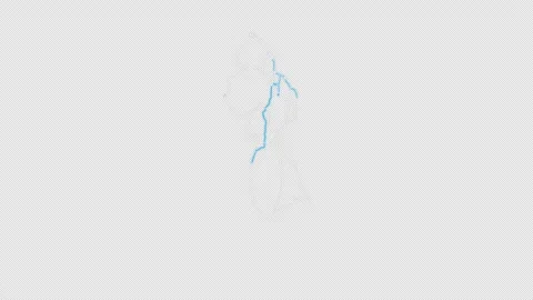Guyana Country Line Map Self Drawing Animated Overlay, Alpha 4K Stock Footage 340288890