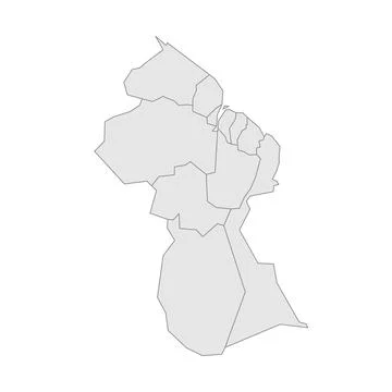 Guyana editable vector political map EPS Stock Illustration
