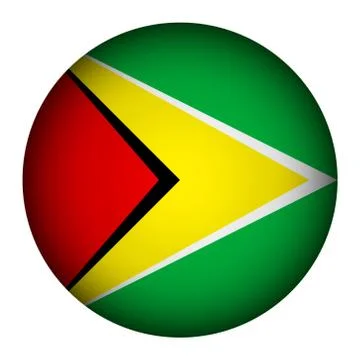 Guyana flag button. Illustrazione stock