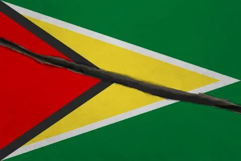 Guyana flag cracked Stock Illustration