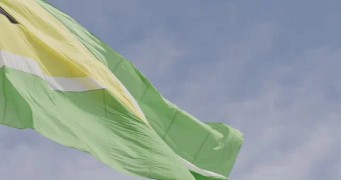 Guyana flag Georgetown Stock Footage 261860948
