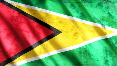 Guyana Flag Grunge Stock Footage 123755657