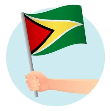 Guyana flag in hand Stock Illustration