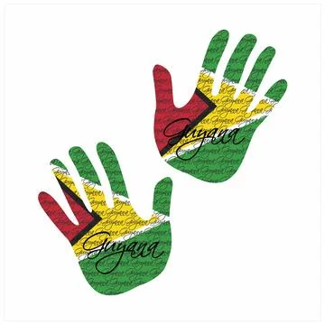 Guyana flag hand vector Stock Illustration