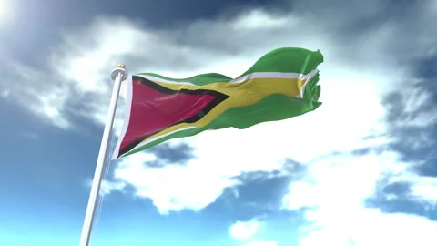 Guyana Flag Loop 4K Stock Footage 317048398