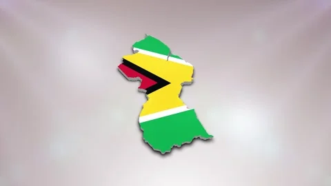 Guyana Flag on Map Stock Footage 277946192