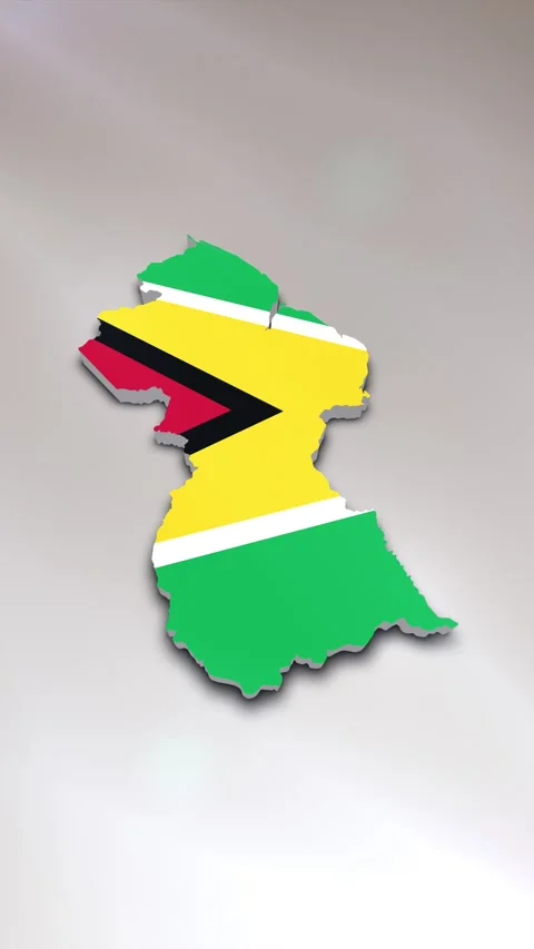 Guyana Flag on Map Stock-Footage 278173317