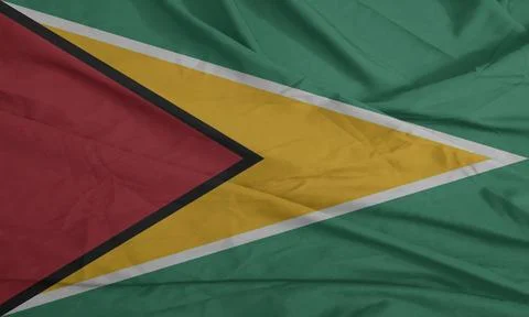 Guyana Flag moving softly in the wind Stock Photos
