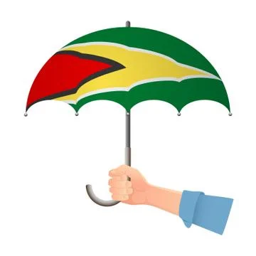 Guyana flag umbrella Stock Illustration