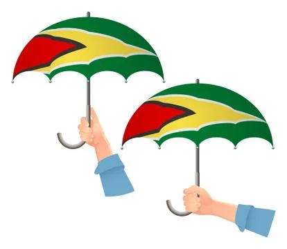 Guyana flag umbrella Stock Illustration