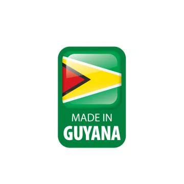 Guyana flag, vector illustration on a white background Stock Illustration