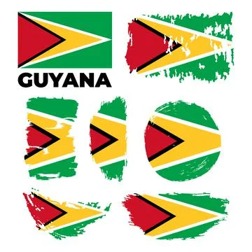 Guyana flag. Vector illustration on a white Stock Illustration