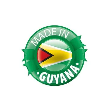 Guyana flag, vector illustration on a white background Guyana national fla... Stock Photos
