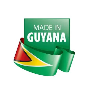 Guyana flag, vector illustration on a white background Guyana national fla... Stock Photos