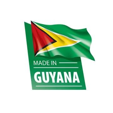 Guyana flag, vector illustration on a white background Guyana national fla... Stock Photos