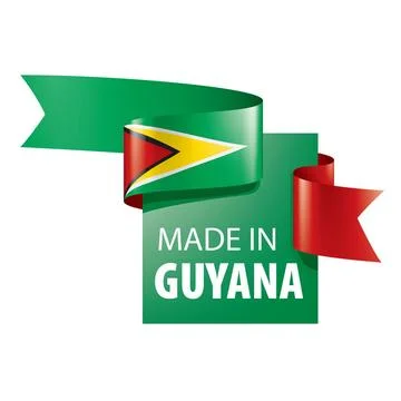 Guyana flag, vector illustration on a white background Guyana national fla... Foto stock
