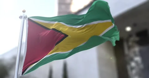 Guyana-flag-waving-seamless-loop-4k-60fps Stock Footage 332423347