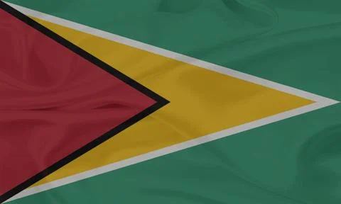 Guyana Flag Wind Waving Close Up Stock Illustration