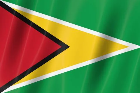 Guyana flag,3d flag, flag, 3d render,8k Ilustração Stock