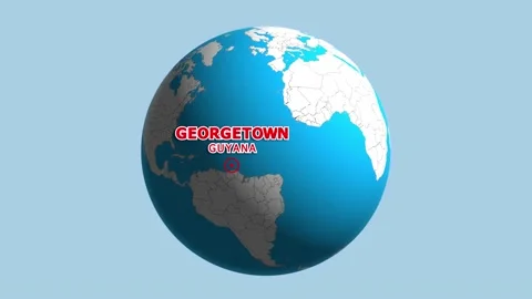 GUYANA GEORGETOWN ZOOM IN FROM SPACE Stock Footage 177489561