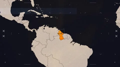 Guyana HUD News Map Stock Footage 343573726