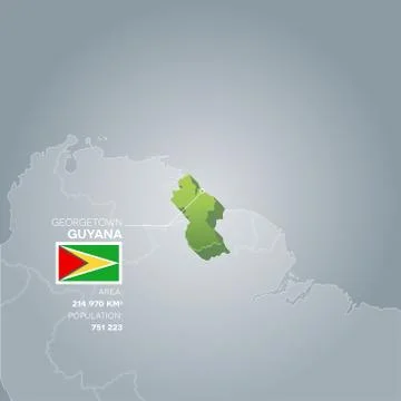 Guyana information map. Stock Illustration