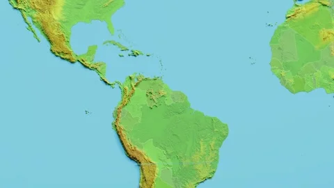Guyana Map 3D animated with Borders Stock Footage 348524192