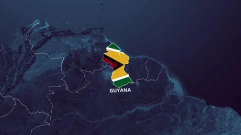 GUYANA Map and Flag 4K Stock Footage 343573991