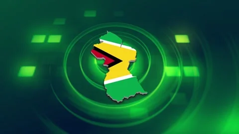 Guyana Map and Flag Background Stock Footage 344028117