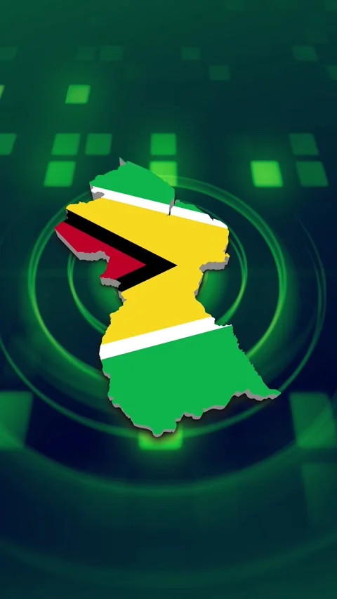 Guyana Map and Flag Background Video stock 347124942