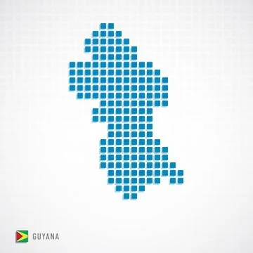 Guyana map and flag icon Illustrazione stock
