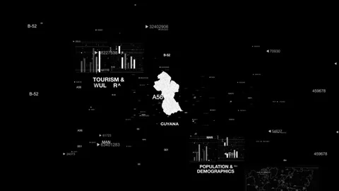 Guyana MAP Animation country's 10 important factors Stock Footage 341680945