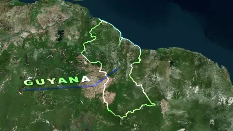 Guyana Map Animation Video stock 273308171