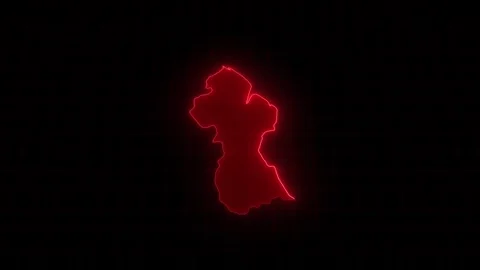Guyana map animation, Glowing neon Guyana map animation background. country terr Stock Footage 317174912