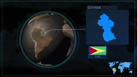 GUYANA Map backgraund Stock Footage 343573847