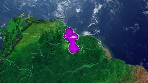 GUYANA Map With Borders Stock Footage 318674948