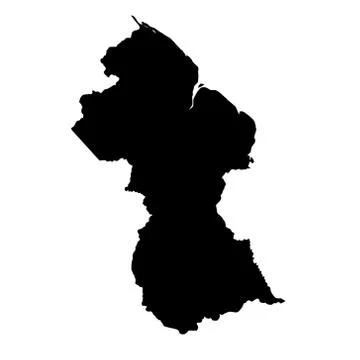 Guyana map - filled hand-drawn map Stock Illustration