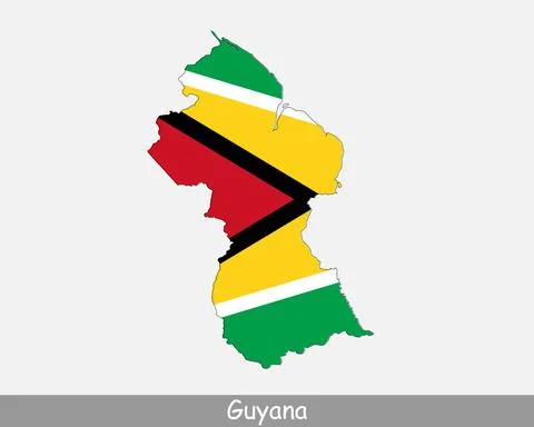 Guyana Map Flag Stock Illustration