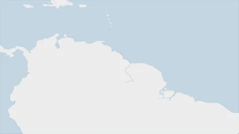 Guyana map highlighted in Guyana flag colors and pin of country capital Georg Stock Footage 126922878