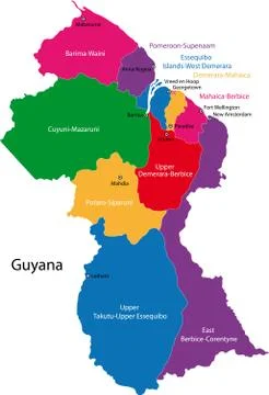 Guyana map Stock Illustration