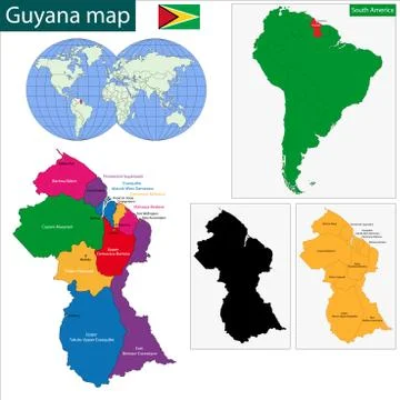 Guyana map Stock Illustration