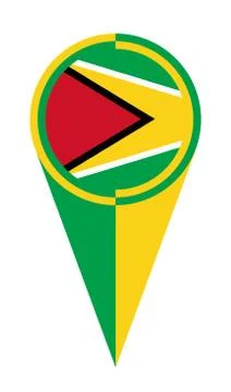Guyana Map Pointer Location Flag Illustrazione stock