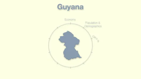 Guyana MAP revealingmotion graphics data elements Stock Footage 339865236