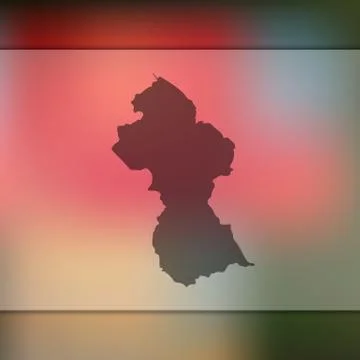 Guyana map. Vector silhouette of Guyana. Blurred background Stock Illustration
