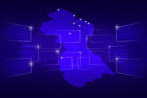 Guyana map world map news communication blue Ilustración de archivo