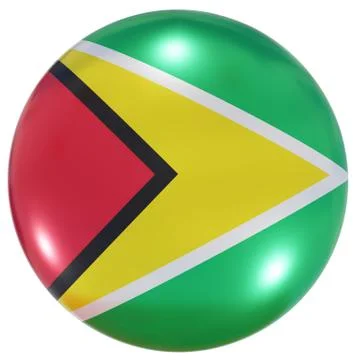 Guyana national flag button Stock Illustration