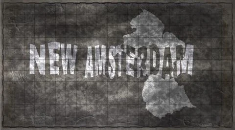 Guyana New Amsterdam Typography Map Stock Illustration