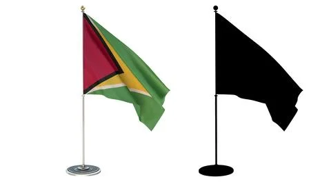 Guyana  office small flag pole Illustrazione stock