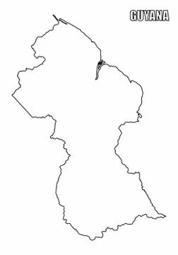 Guyana outline map Stock Illustration